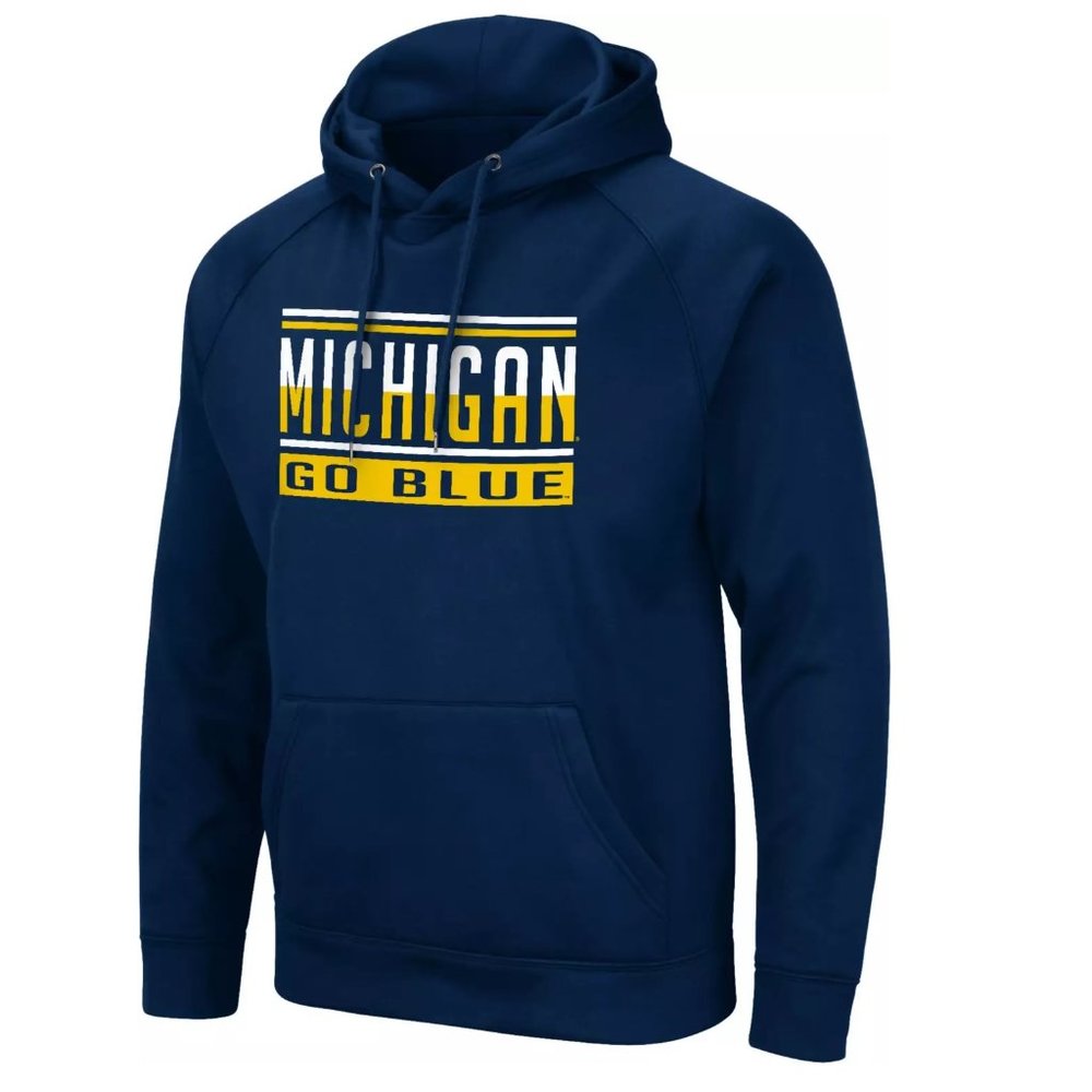 NWT Colosseum Men's Michigan Wolverines Blue Pullover Hoodie Size M $40 2D15